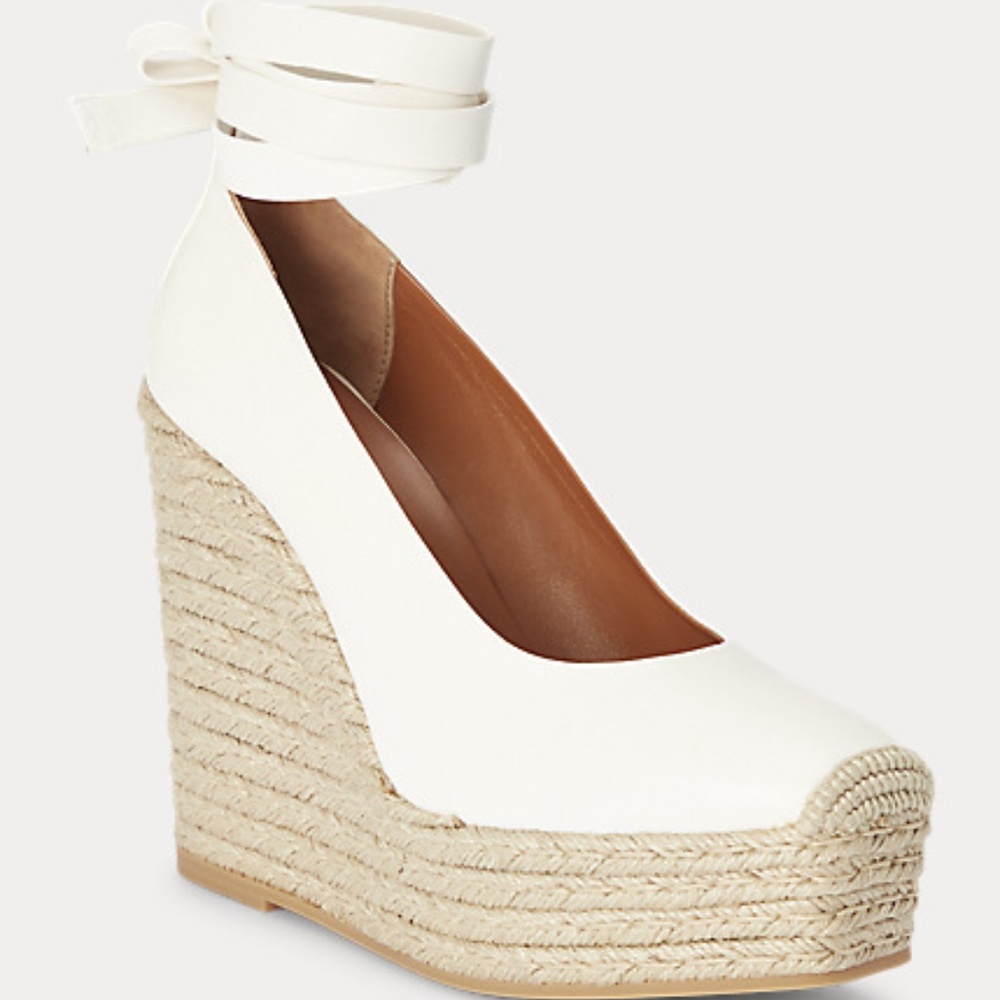 Polo Ralph Lauren White Leather Espadrilles